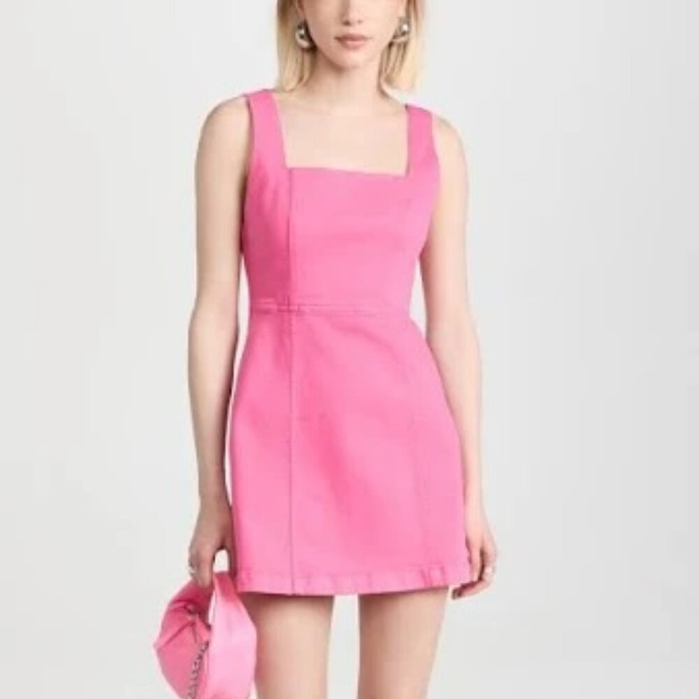 Alice + Olivia Ramsey Hot Pink Stretch Denim Dress